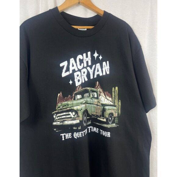 Zach Bryan Quittin Time 2024 Tour T shirt Adult size Large Band Tee Music - Picture 1 of 4